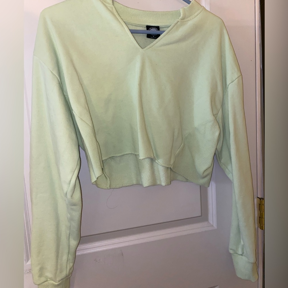 PACSUN yellow-green cropped sweater